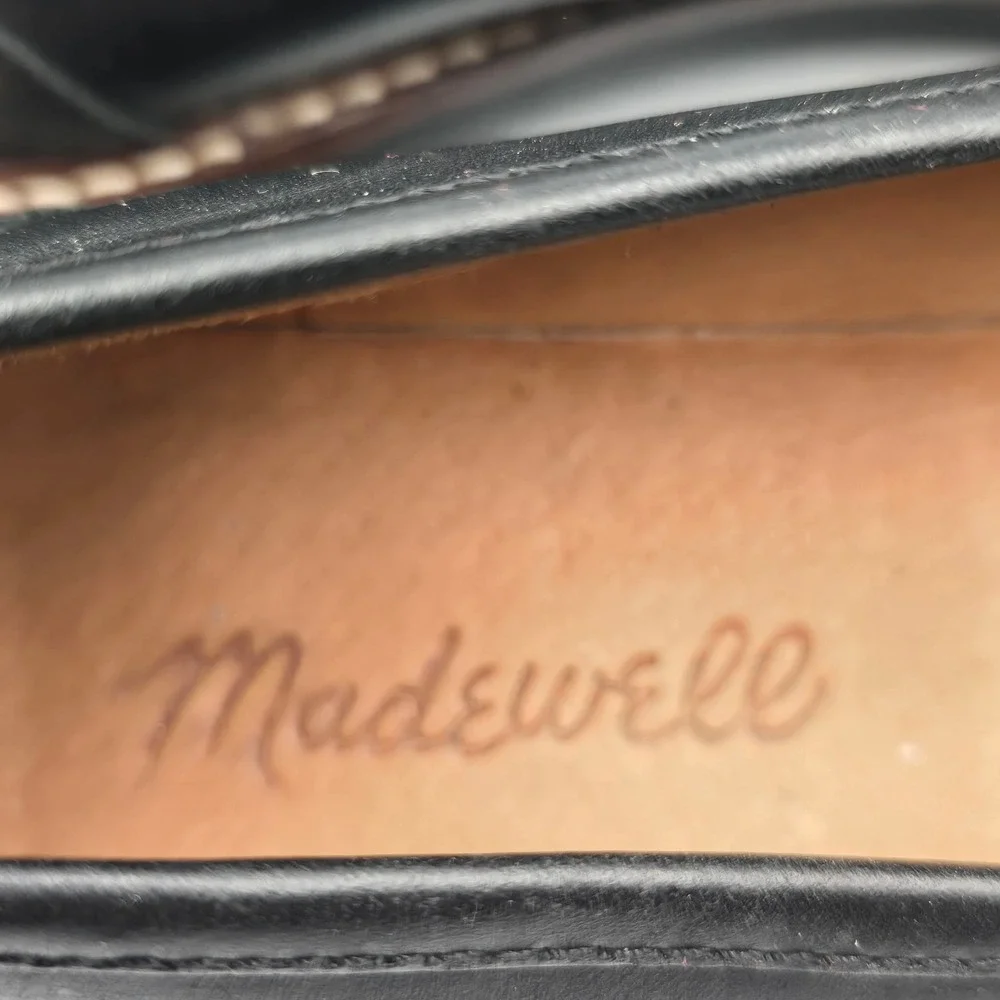 Madewell Loafers Womens 8 Corinne Lug Sole Black Leather NE526 EUC Penny Slip On